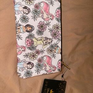 Loungefly Disney Princess Floral Character Zip Pouch - Pink & Cream
